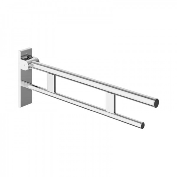 HEWI Duo 750mm Hinged Support Rail - Polished Chrome